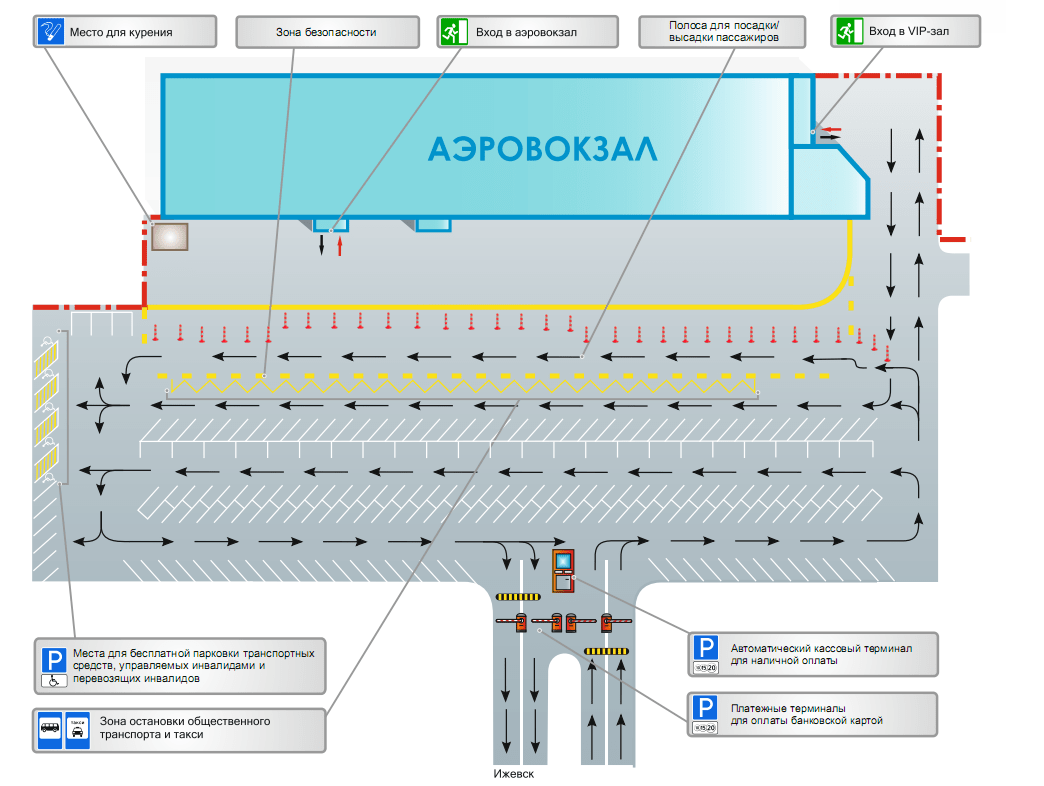 Парковка аэропорта Ижевск 🅿️ схема аэропорта, платные и бесплатные стоянки,  как добраться